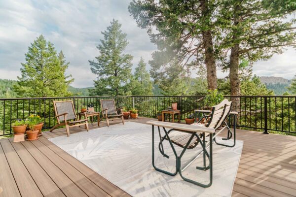 Composite deck with table and chairs