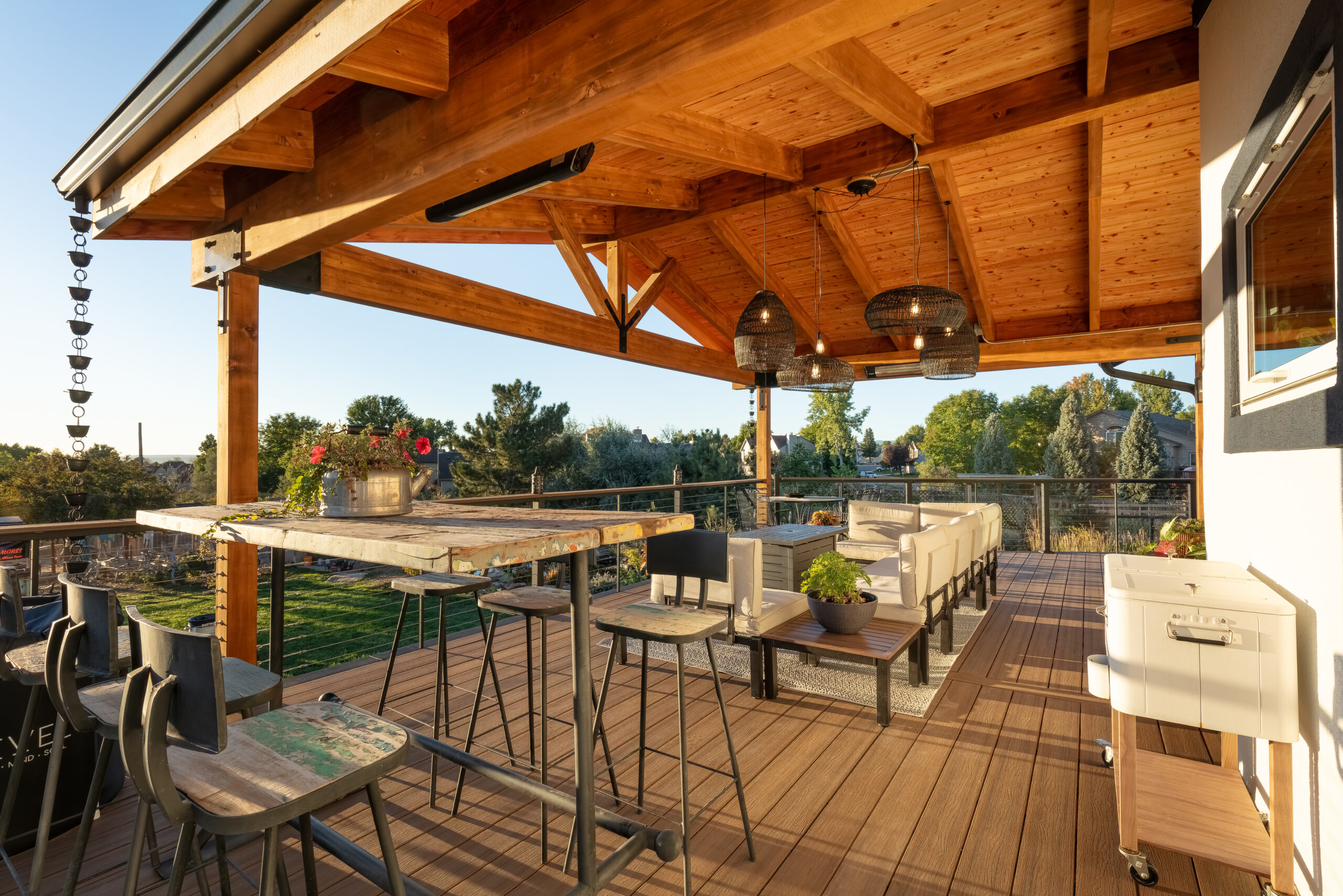 Elevated deck built to code in Colorado foothills
