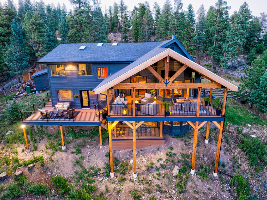 “Experienced deck builder working on a foothill deck project”
