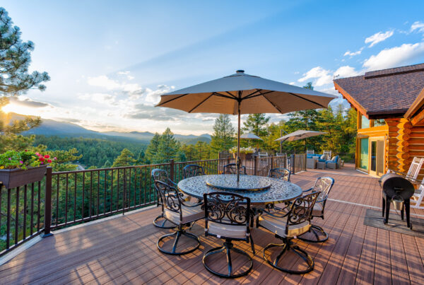 Luxury deck construction in Colorado foothills