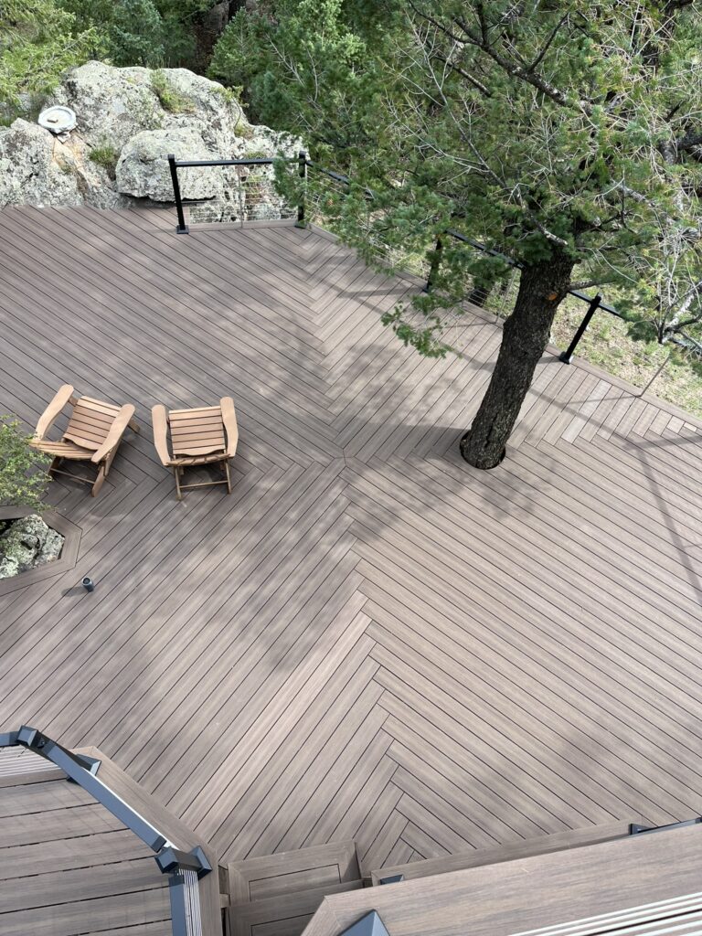 Composite deck built for a Colorado foothill home