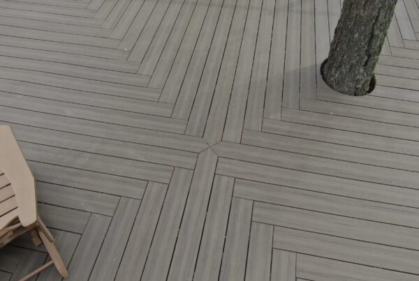 Composite decking on a custom deck in Colorado foothills|Professional composite deck installation in Colorado