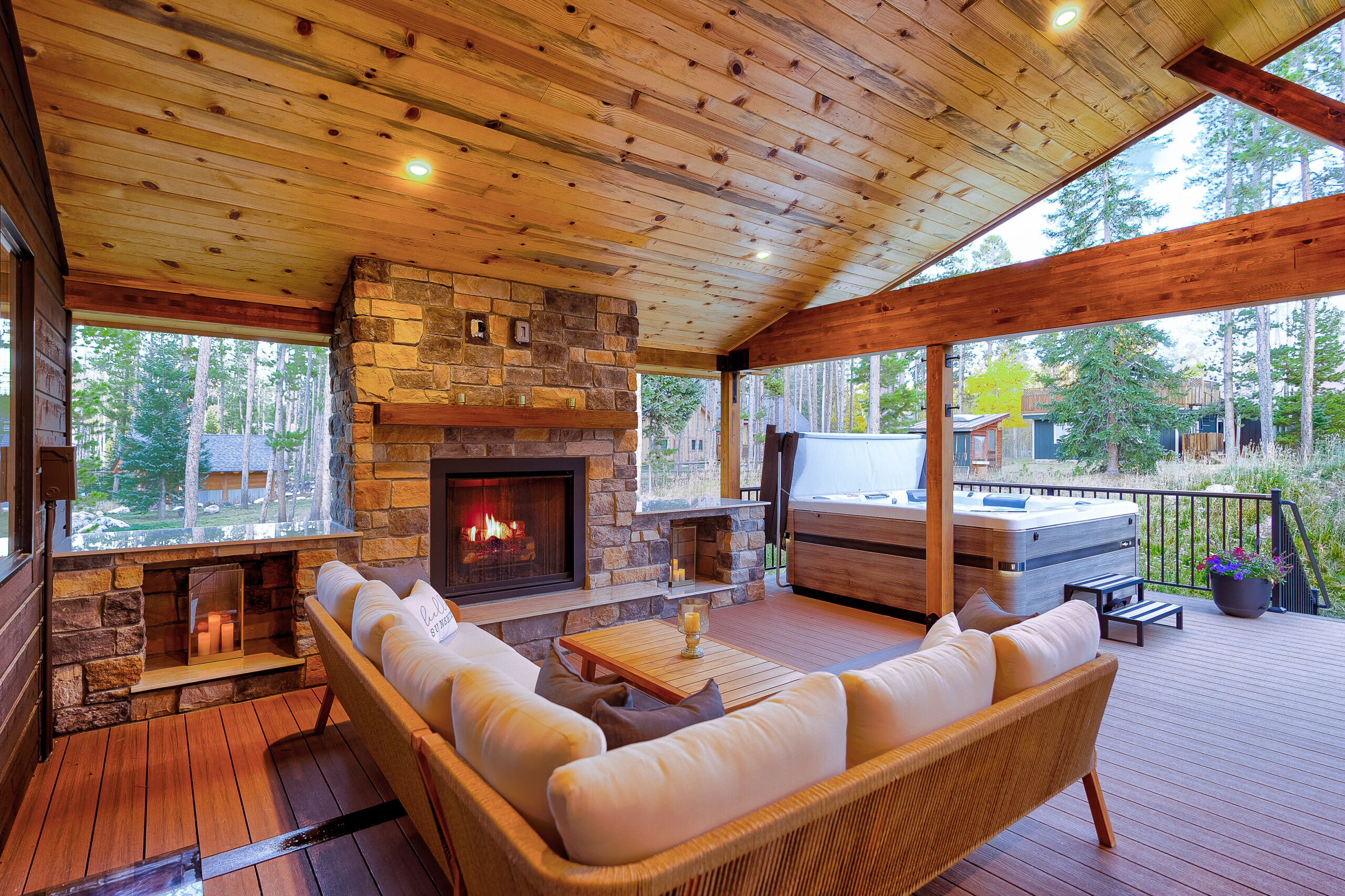 Covered patio designed for Colorado weather conditions