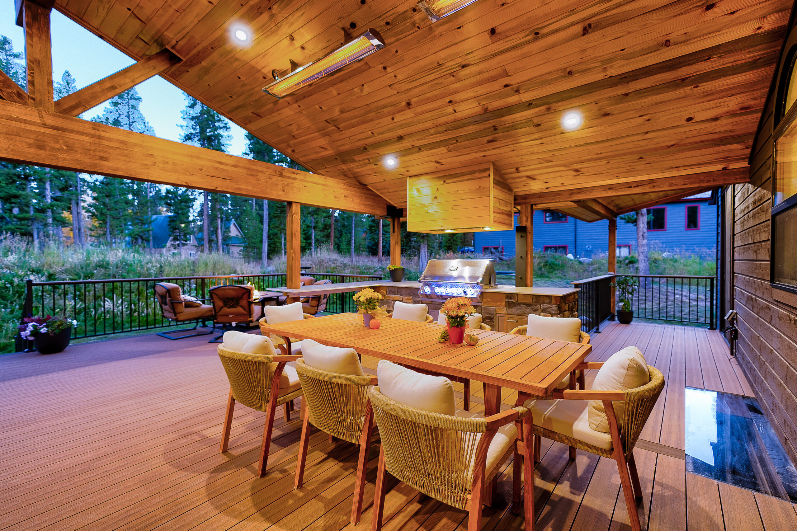 Deck roof structure built for snow loads in Colorado”