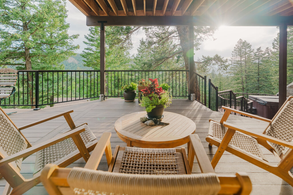 Mountain deck structure built for heavy snow