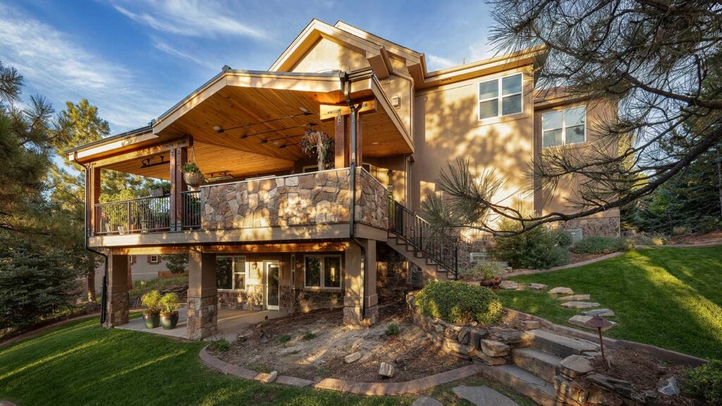 Covered patio built for Colorado foothill home